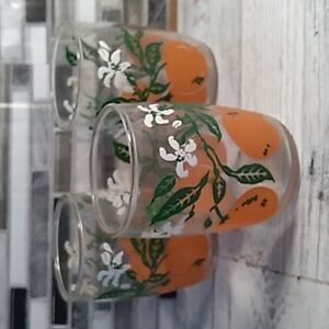 Vintage set of 3 orange juice glasses